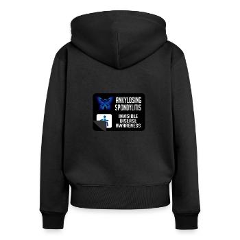 Ankylosing Spondylitis Butterfly Arthritis Kri - Women's Premium Organic Zip Hoodie - black - Back - Julia (174cm)