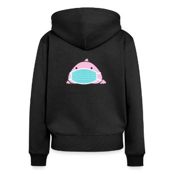 Blobfish - Women's Premium Organic Zip Hoodie - black - Back - Julia (174cm)