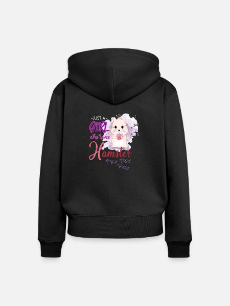 Hamster Tier Käfig - Frauen Premium Bio Zip Hoodie - Schwarz