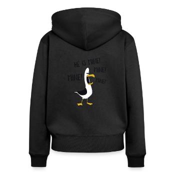 Mine Seagull Mine - Frauen Premium Bio Zip Hoodie - Schwarz - Hinten - Julia (174cm)