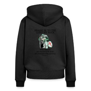 Knights Templar saying templar temple knight quote - Women's Premium Organic Zip Hoodie - black - Back - Julia (174cm)