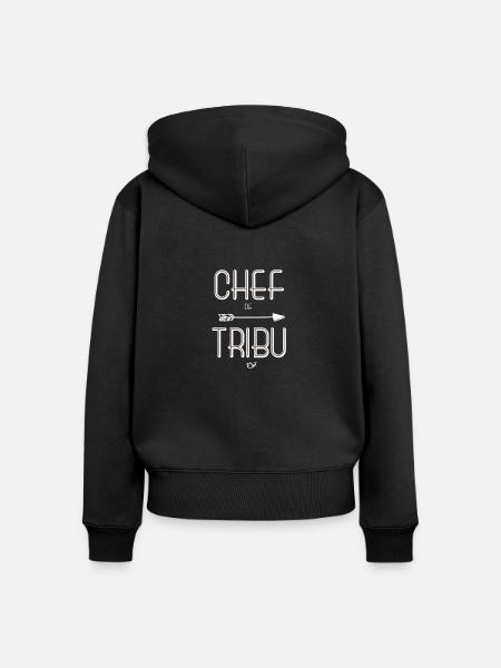 Hauptmutter des Stammes - Frauen Premium Bio Zip Hoodie - Schwarz