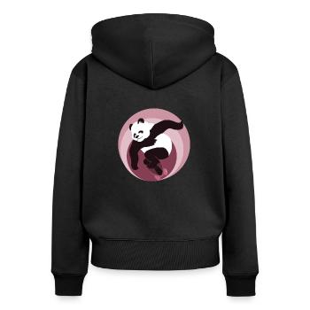 fabulous skate panda - Women's Premium Organic Zip Hoodie - black - Back - Julia (174cm)