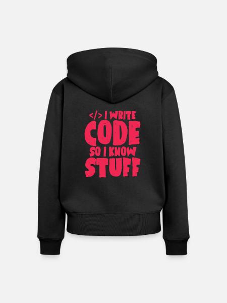 Geek Computer Nerd - Frauen Premium Bio Zip Hoodie - Schwarz