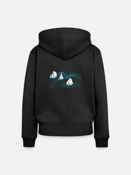 Segeln Seemann - Frauen Premium Bio Zip Hoodie - Schwarz