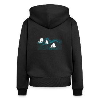 sailing - Women's Premium Organic Zip Hoodie - black - Back - Julia (174cm)