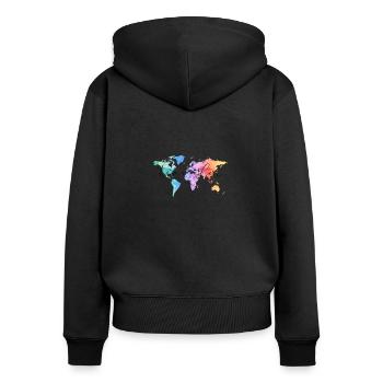 Voyage drôle et aventure design homme femme enfant - Sweat à capuche zippé Premium bio Femme - noir - Dos - Julia (174cm)