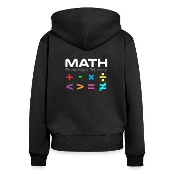 Mathe Mathematik Mathematiker Zahlen Formeln - Frauen Premium Bio Zip Hoodie - Schwarz - Hinten - Julia (174cm)