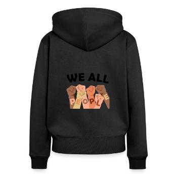 Against racism all people are the same - Women's Premium Organic Zip Hoodie - black - Back - Julia (174cm)