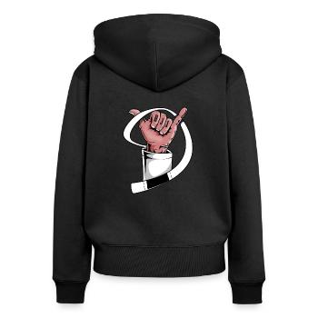 BJJ Shirt - Weißes Gürtel Rank Shirt - Cooles Jiu Jitsu - Frauen Premium Bio Zip Hoodie - Schwarz - Hinten - Julia (174cm)