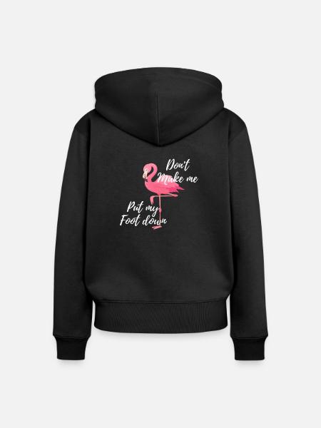 Flamingos Flamingo - Frauen Premium Bio Zip Hoodie - Schwarz