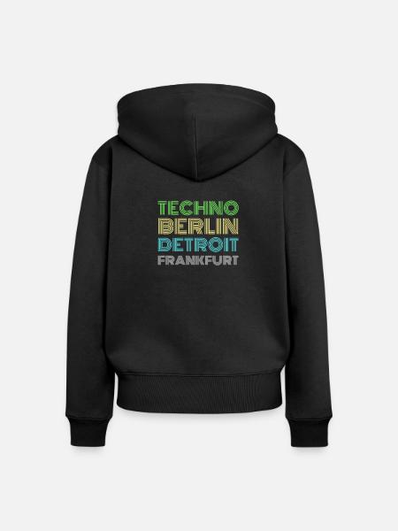 techno feier party dj musik tanzen festival berlin - Frauen Premium Bio Zip Hoodie - Schwarz