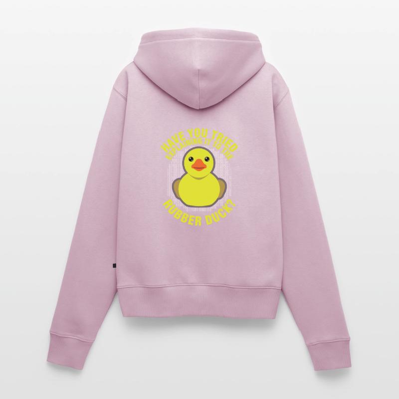 Funny Programming Rubber Duck for Debug Debugger Women's Premium Organic Zip Hoodie