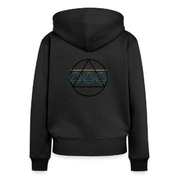 AA Alcoholics Anonymous Anonyme Alkoholiker - Frauen Premium Bio Zip Hoodie - Schwarz - Hinten - Julia (174cm)