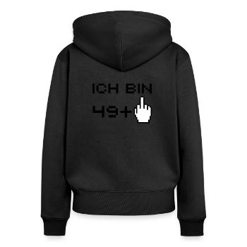 Birthday funny 49 + 1 50 years old man woman - Women's Premium Organic Zip Hoodie - black - Back - Julia (174cm)