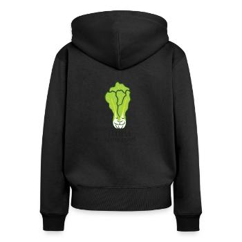 Salade Romaine Calm Salade Vegan Salade végétarienne - Sweat à capuche zippé Premium bio Femme - noir - Dos - Julia (174cm)