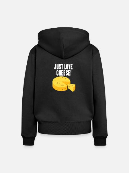 Cheese - Frauen Premium Bio Zip Hoodie - Schwarz