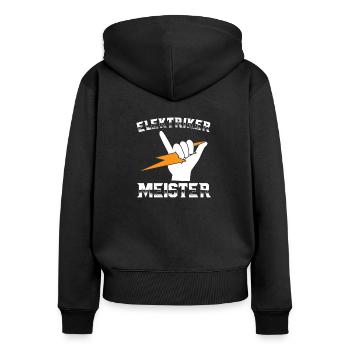 Elektriker Meister Elektromeister Elektrik Motiv - Frauen Premium Bio Zip Hoodie - Schwarz - Hinten - Julia (174cm)
