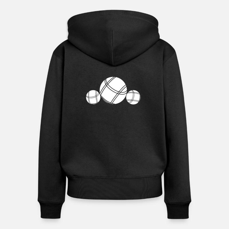 Boule Petanque Boccia Boules - Sweat à capuche zippé Premium bio Femme - noir