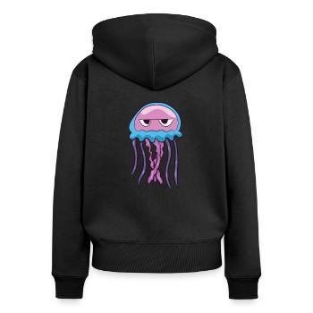 Lustige Quallen Ocean Love Aquarium Quallen - Frauen Premium Bio Zip Hoodie - Schwarz - Hinten - Julia (174cm)