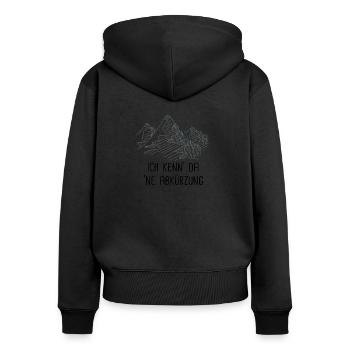 Ich kenn da ne Abkürzung Bergsteiger Wandern - Frauen Premium Bio Zip Hoodie - Schwarz - Hinten - Julia (174cm)