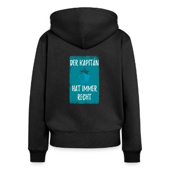 Schiff Schifffahrt Boot Kreuzfahrt - Frauen Premium Bio Zip Hoodie - Schwarz - Hinten - Julia (174cm)