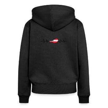 Austria - Women's Premium Organic Zip Hoodie - black - Back - Julia (174cm)