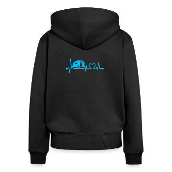 Battement de coeur du camp de camping - Sweat à capuche zippé Premium bio Femme - noir - Dos - Julia (174cm)