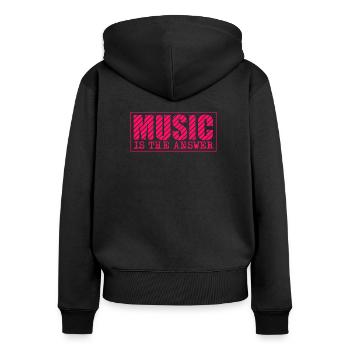 Sayings Music is the Answer Music is the answer - Women's Premium Organic Zip Hoodie - black - Back - Julia (174cm)
