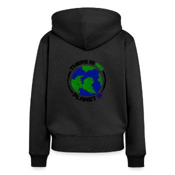 Earth Green Blue Environment IL N'Y A PAS DE PLANÈTE B disant - Sweat à capuche zippé Premium bio Femme - noir - Dos - Julia (174cm)