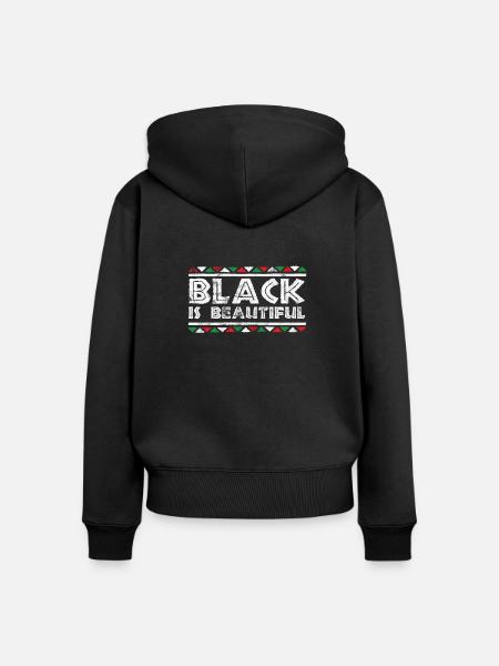 Black is Beautiful BLM - Frauen Premium Bio Zip Hoodie - Schwarz