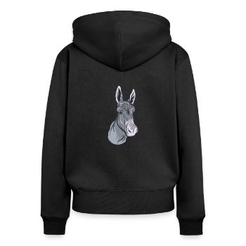 ass - Women's Premium Organic Zip Hoodie - black - Back - Julia (174cm)