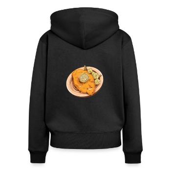 Wiener Schnitzel - Frauen Premium Bio Zip Hoodie - Schwarz - Hinten - Julia (174cm)