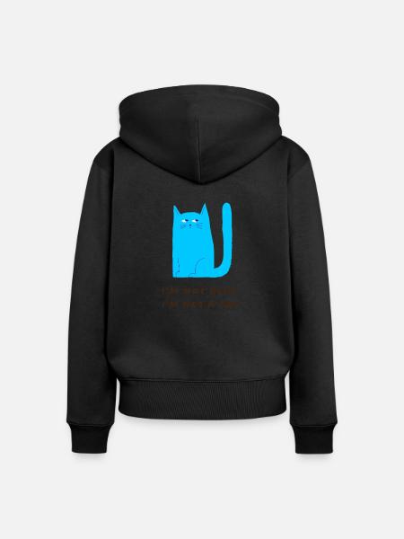 Ich bin nicht blau Ich bin keine Katze - blaue Katze - Frauen Premium Bio Zip Hoodie - Schwarz
