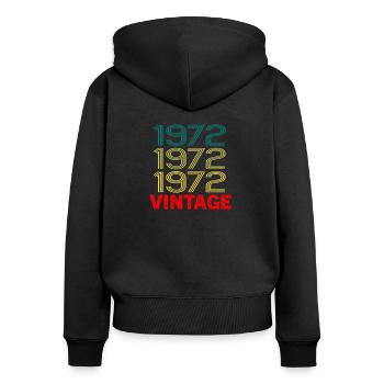 Retro Vintage 1972 48. Geburtstagsgeschenk für Männer Frau - Frauen Premium Bio Zip Hoodie - Schwarz - Hinten - Julia (174cm)
