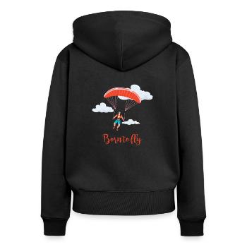 Skydiving and Parachuting - Frauen Premium Bio Zip Hoodie - Schwarz - Hinten - Julia (174cm)