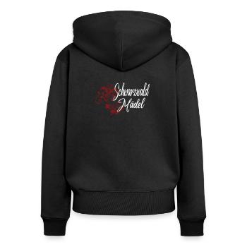 Schwarzwälder Schwarzwald Heimat Motiv - Frauen Premium Bio Zip Hoodie - Schwarz - Hinten - Julia (174cm)