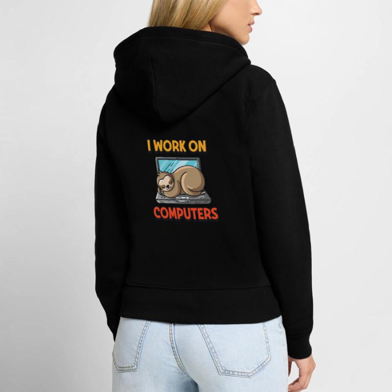 Computer Nerd Geek Programmierer nerd Herren Frauen Premium Bio Zip Hoodie