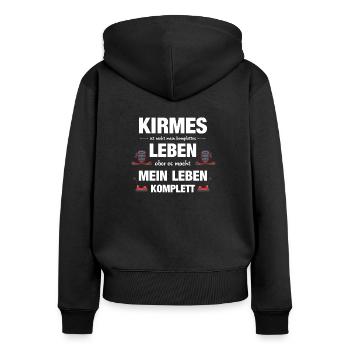 Schausteller Kirmes Vergnügungspark Geschenk - Frauen Premium Bio Zip Hoodie - Schwarz - Hinten - Julia (174cm)