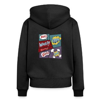 Cadeau pour enfants de bandes dessinées de super-héros de bande dessinée - Sweat à capuche zippé Premium bio Femme - noir - Dos - Julia (174cm)