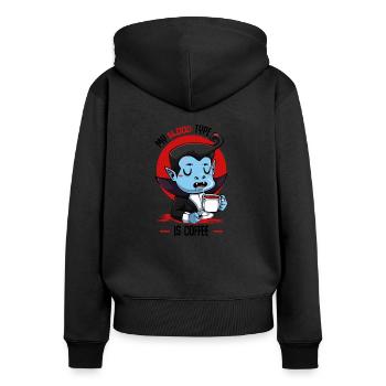 Halloween Vampire - Sweat à capuche zippé Premium bio Femme - noir - Dos - Julia (174cm)