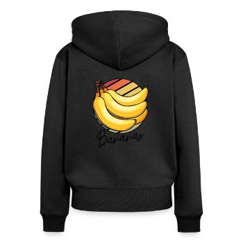 Fruit de banane - Sweat à capuche zippé Premium bio Femme - noir - Dos - Julia (174cm)