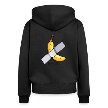 Bananes Fruit - Sweat à capuche zippé Premium bio Femme - noir - Dos - Julia (174cm)