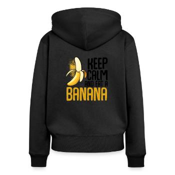 Bananes Fruit - Sweat à capuche zippé Premium bio Femme - noir - Dos - Julia (174cm)