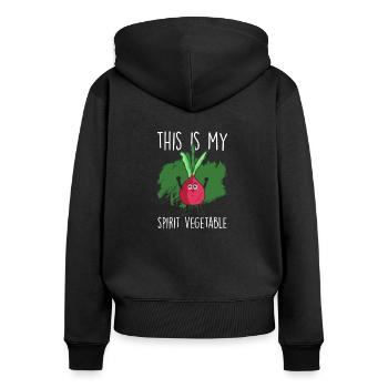 Beetroot saying - Women's Premium Organic Zip Hoodie - black - Back - Julia (174cm)