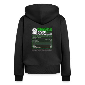 Informations nutritionnelles des plongeurs commerciaux - Sweat à capuche zippé Premium bio Femme - noir - Dos - Julia (174cm)