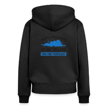 Étudiant en météorologie drôle Prévisions météo Météo - Sweat à capuche zippé Premium bio Femme - noir - Dos - Julia (174cm)