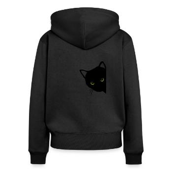 black cat eyes right - Women's Premium Organic Zip Hoodie - black - Back - Julia (174cm)