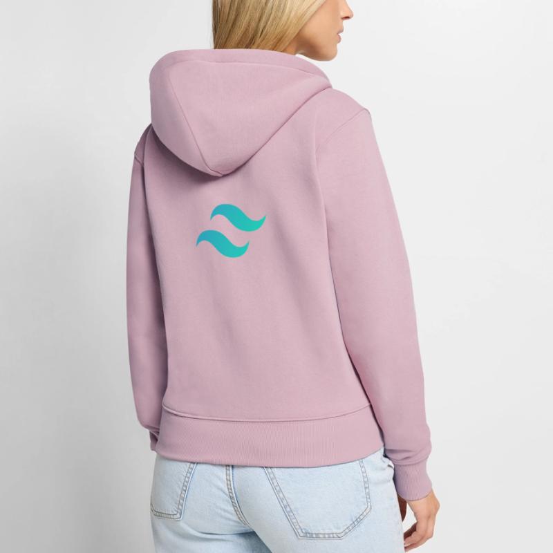 Tailwind CSS Mark - CSS Framework Programmer Coder Women's Premium Organic Zip Hoodie