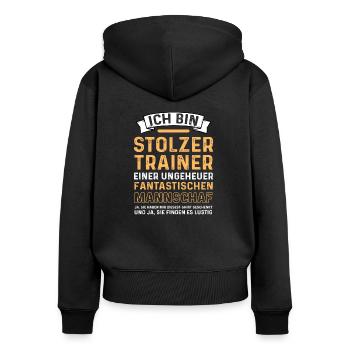 Stolzer Trainer Ungeheuer Fantastischen Mannschaft - Frauen Premium Bio Zip Hoodie - Schwarz - Hinten - Julia (174cm)